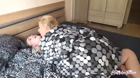 Minnie's beautiful pussy under the blanket