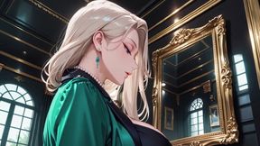 Ordered to Organize Files in the Study, She Deliberately Exposes Her Deep V-neck and Long Legs
