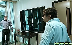 Calvin takes Dale and Chris cock inside his mouth
