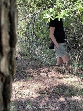 Amateur Boy Caught Jerking-off in the Woods