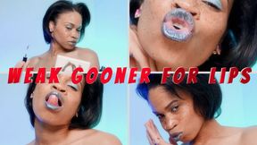 Weak Gooner For Lips- Ebony Femdom Goddess Rosie Reed Lipstick Mesmerize For Submissive Lip Gooners- 1080p HD