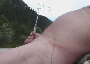 Pissing, jerking off, cumshot