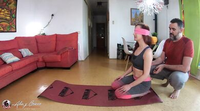 My teacher cheats on me with a sensory yoga session and fill my pussy