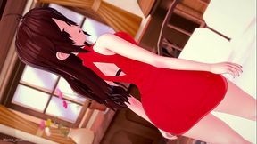 La linda Girlfriend (FnF)quiere divertirse en su cuarto follando toda la noche (hentai)