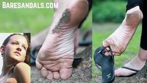 Nikola's filthy feet and soles while wearing sandals - Video update 13302 HD