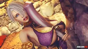 Busty slave girl gets her pussy split open by monster demon cock