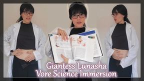 Giantess Lunasha Vore Science Immersion - Biology teacher Lunasha likes to shrink guys and educate them about food digestion by showing them how it works with the most realistic experience possible!