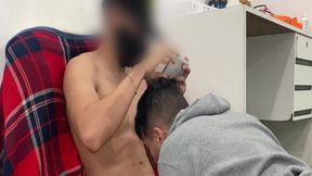 sucking my straight gym bro