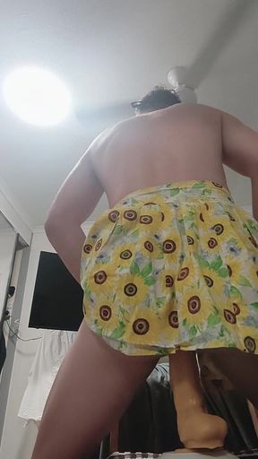 Skirt and Cum Dildo