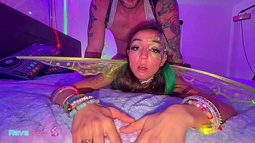 Horny Pair Tiny Rhea And Sasha Tatcha Turn Up The Rave Energy Fast!