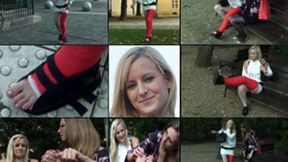 Liz LLC Very Public Gimp in Evening Outfit Heel and Hose with Foot Play (in HD 1920X1080)