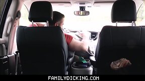 Boy stepson punish hammered by stepdad in family car