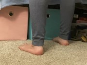 Watching her dirty feet as she folds laundry (footfetish) - glimpseofme