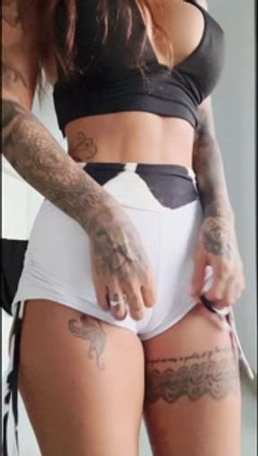 Cow shorts, streaptease and dancing sexy for you Susy Gala Homemade