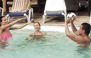 Bikini MILF babes lesbian sex after a day at the pool