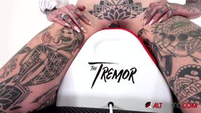 Tattooed Amber Luke rides the tremor for the first time