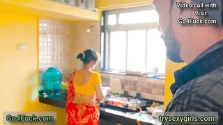 Indian Alone Housewife Fucked By Husband's Friend In Kichen Sex