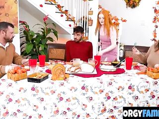 Ginger Duet Settles Their Rivalry by Tag-Team Sucking and Banging Nate on the Daybed