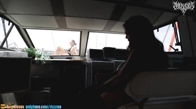 Invited a hot girl on my boat, she fucked me until I came on her ass / Angelssex