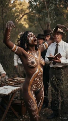 Aboriginal woman in tribal costume