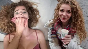 Broken Sluts seduce an 18yo babe into a rough threesome with choking