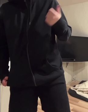 Curvy trans girl shows off her big boobs in a dress