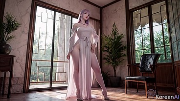 Visual pleasure: I bent this long-legged Asian vixen over and fucked her wet pussy bareback. God, did she just moan... [AI]