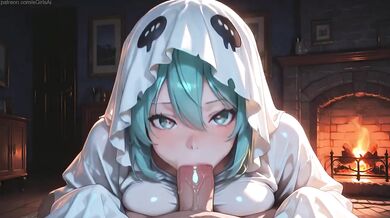 Halloween Ghost Cosplay Blowjob Creampie Cum In Mouth Hentai Animation