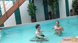 HUNT4K. Cuckold Swims while Handsome Stranger has Fun with his Girl