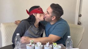 Tongue Fetish Games #1 : Lollipop Tasting | Nadia White & Rich Lick, Taste & Guess Flavors off Each Others Tongues | Blindfold Tongue Sucking | Kinky Lollipop Lickers