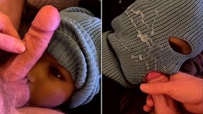 Daddy loves it when you give him a blowjob and lick his big hairy balls! Lots of cum for you!