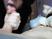 Минет моему милому неко фембою с камшотом