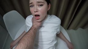 Stepsister made breakfast, had to feed her cum.