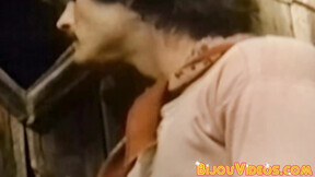 Gay guys masturbate hard outside & shoot their load