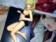 黒ビキニの金髪ツインテール美少女フィギュアぶっかけ顔射オナニー【キモオタク男の喘ぎ声あり】
