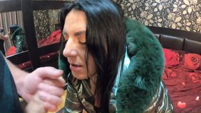 Milfycalla Ep 137 Stepmom Was Face-fucked. Cum on Shiny and Fluffy Jacket.