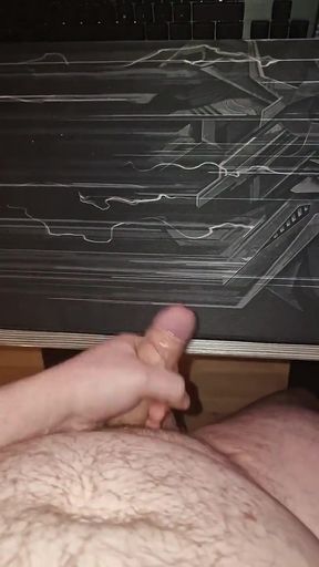 Jerking My Uncut Cock and Cumming Over My Beefy Hairy Belly.