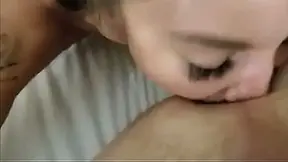 Amateur GF gives a sloppy homemade blowjob and rimming