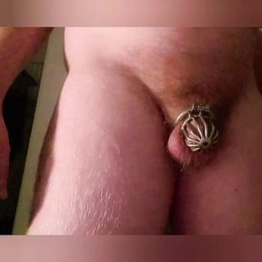 Chastity Bitch Locked in black Cockcage