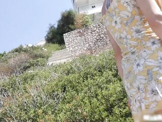 Public teasing ! Screwed a boosty exhibitionist