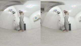 Edging in Public Restroom After Beach Exercise – 8K VR180 Taunt (Total on OF & FH)