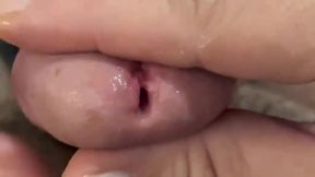 Cumpilated handjob fat cock and pissed