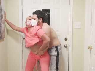 Latin babe nurse gets home to great sex after a lengthy shift