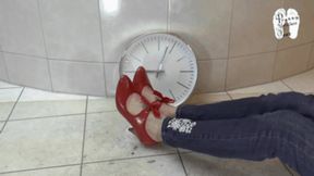 Wall Clock under cute Pumps