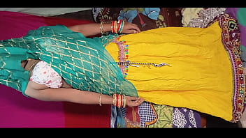 Rajasthani Bhabhi had a lot of fun after taking off her lehenga from her brother-in-law, full 4K video