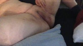 Chubby Blonde Masturbates Topless with Fingers Until She Cums
