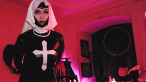 Hot Mature Nun Mistress Eva Latex BDSM Milf Solo Gonzo Femdom Sexy Boots Heels
