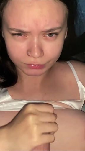 Woke up my stepsister and fucked her tits and mouth   Clip 2