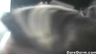 Amateur teen couples fuck in their dorm