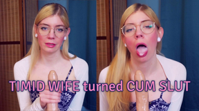 Prude Wife turned Cum Slut with Handjob, Blowjob, Cum Eating, Dirty Talk